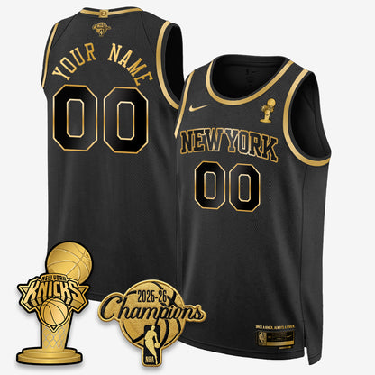 New York Knicks 2026 NBA Champions Gold Edition Vapor Custom Jersey - Stitched