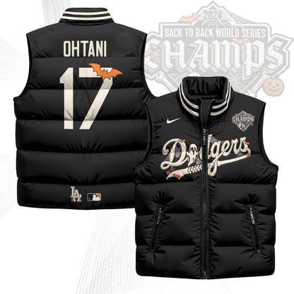 Los Angeles Dodgers Halloween 2026 Unisex Puffer Vest - Printed-NQD
