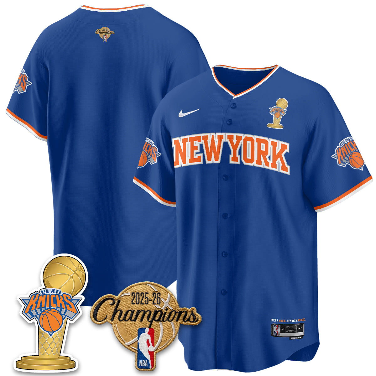NYK 2026 NBA Champions Vapor Jersey - Stitched1-NQD