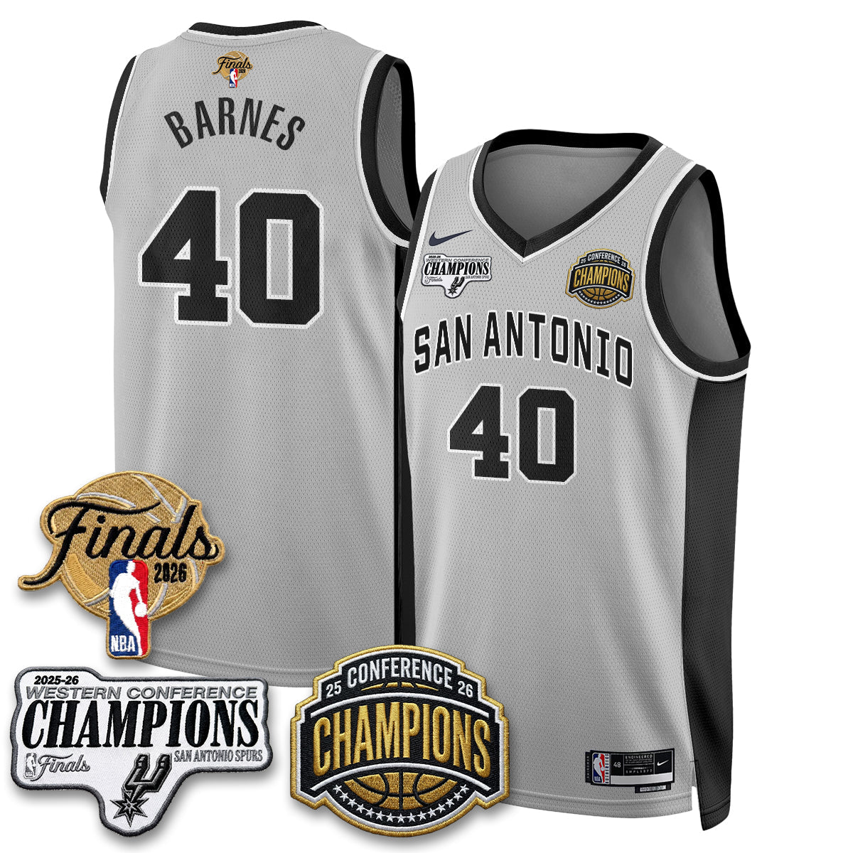 SAS 2026 NBA Western Conference Champions Vapor Jersey - Stitched-NQD