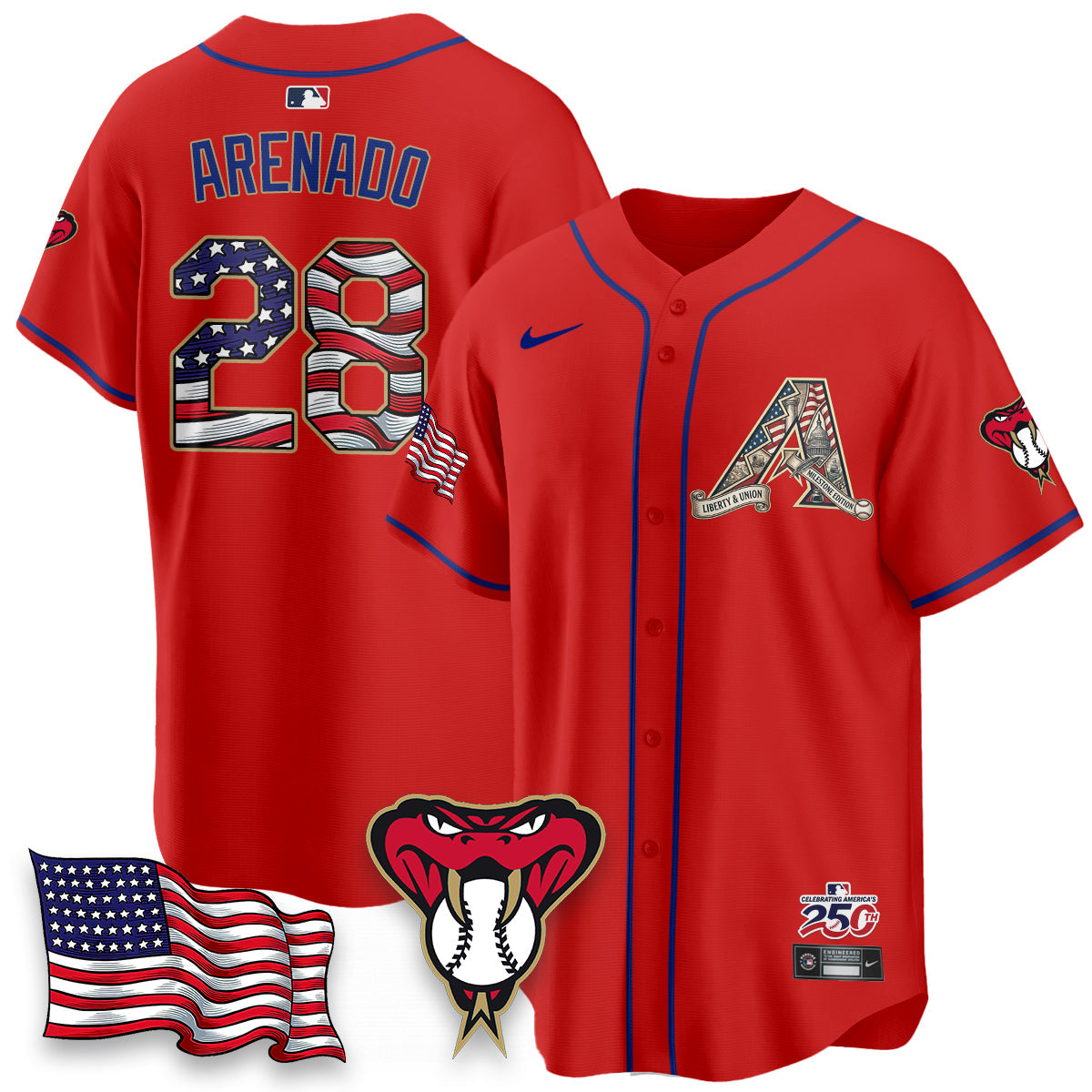 ARI 2026 Independence Day USA Vapor Limited Jersey - Stitched-NQD