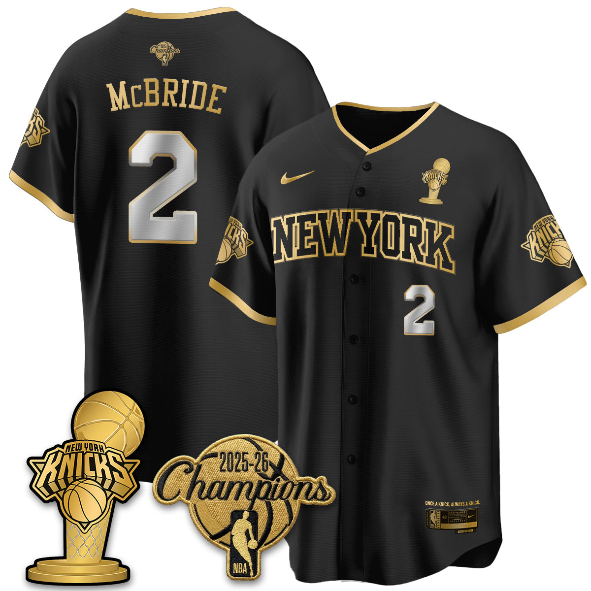 NYK 2026 NBA Champions Vapor Jersey - Stitched-NQD