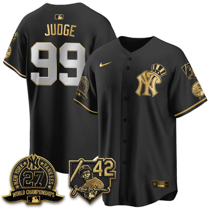 NYY 2026 Jackie Robinson Day Vapor Limited Gold Edition Jersey - All Stitched - V2-NQD