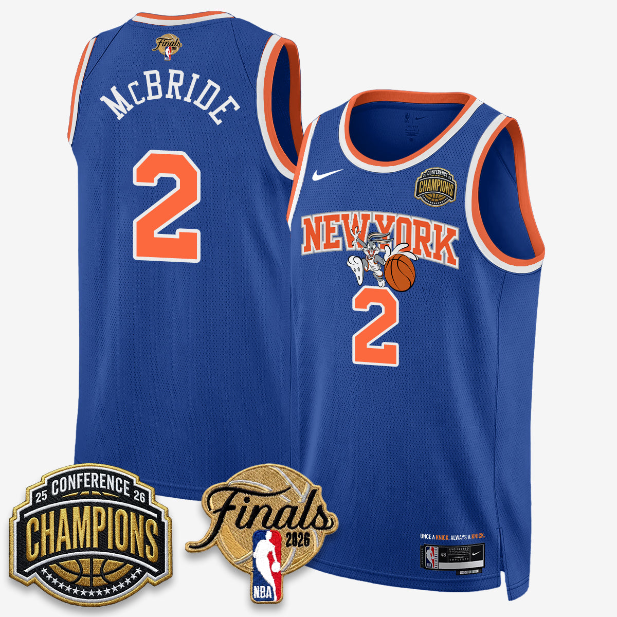 NYK 2026 NBA Eastern Conference Champions x Looney Tunes Vapor Jersey V2- Stitched-NQD