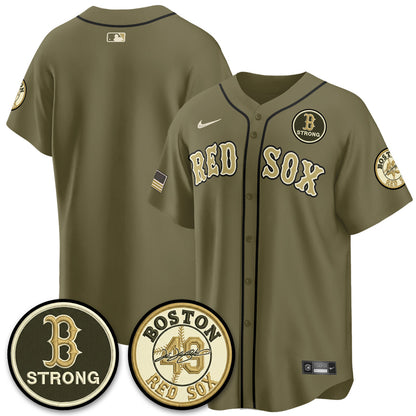 BOS New Era Olive 2026 Armed Forces Day Jersey - Stitched-NQD