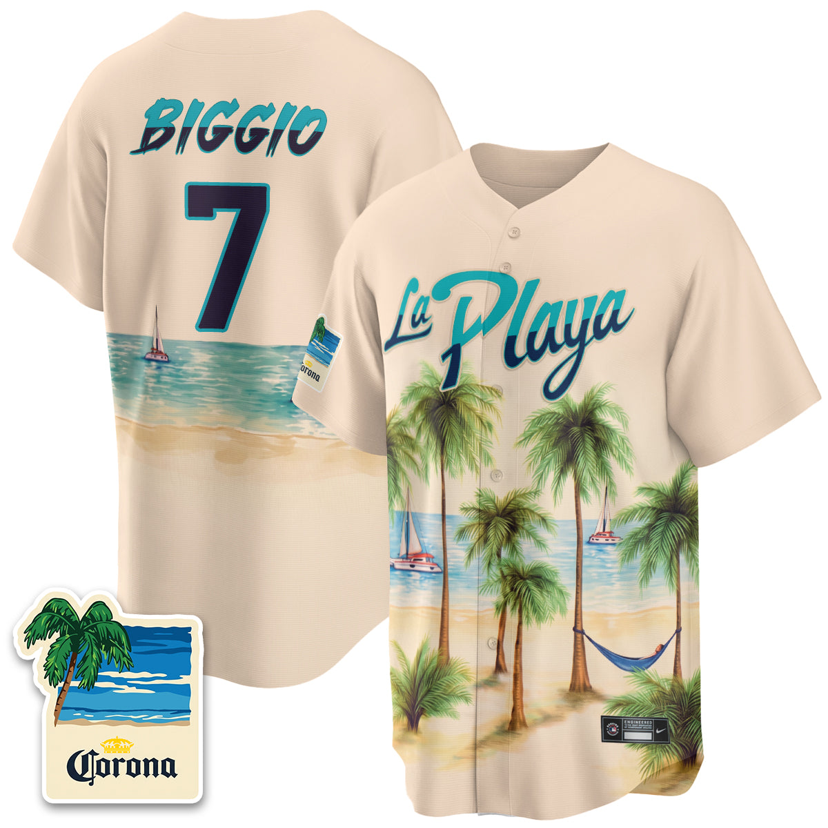 Houston Astros Beach Connect "La Playa" Edition Vapor Jersey- Patch Stitched