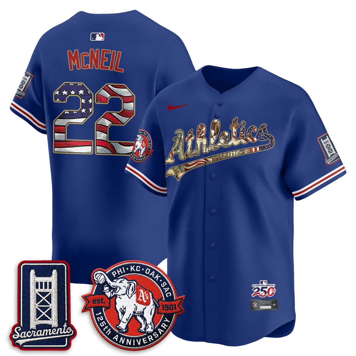 OAK  2026 Independence Day USA Vapor Jersey - Stitched-NQD