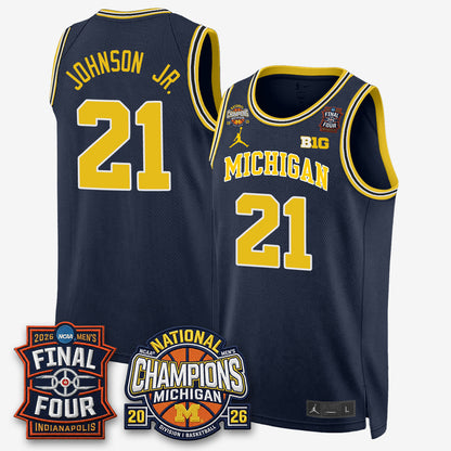 MICH Basketball National Champions Big Text Limited Vapor Jersey - Stitched-NQD