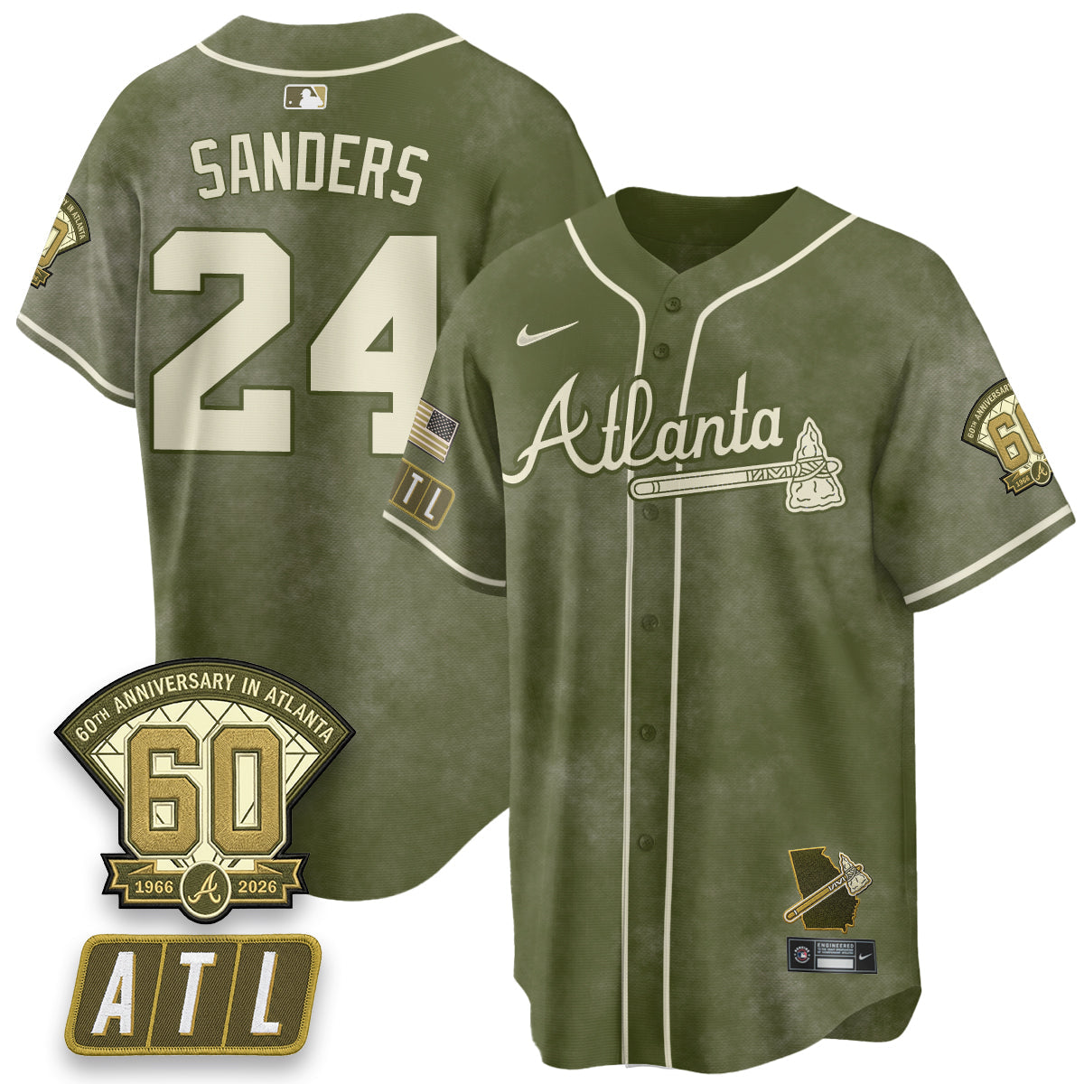 ATL New Era Olive 2026 Armed Forces Day Vapor Limited Jersey - Stitched-NQD
