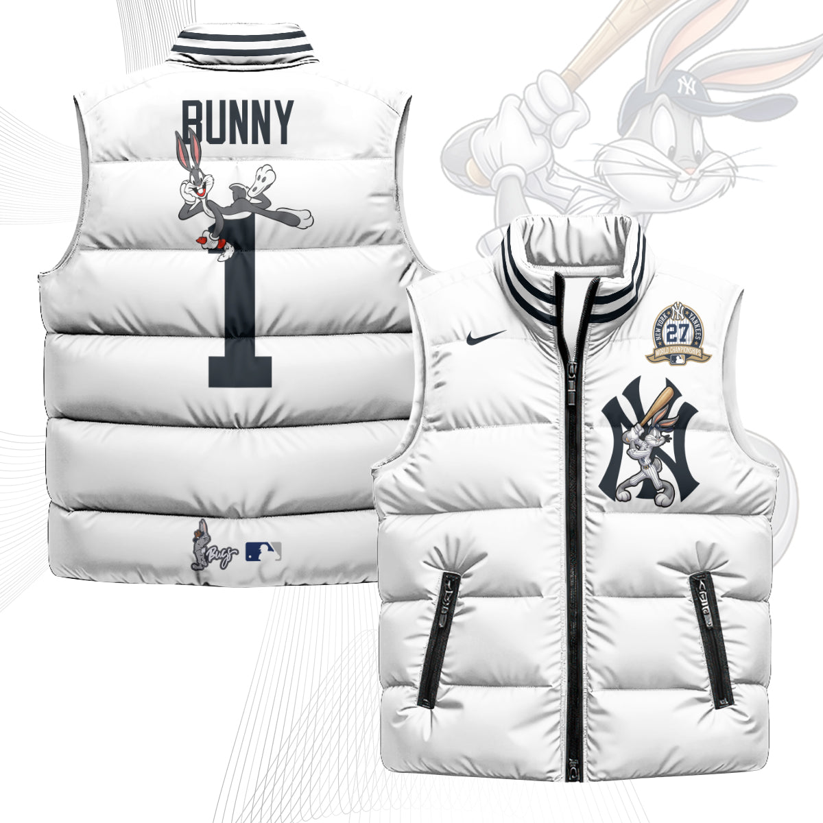 New York Yankees Edition Unisex Puffer Vest - Printed-NQD