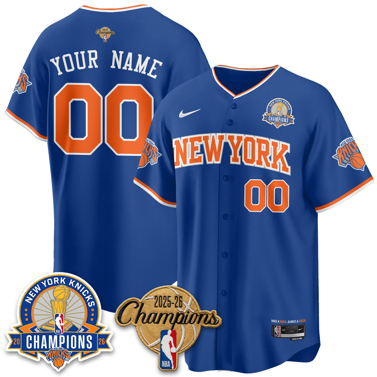 New York Knicks 2026 NBA Champions Special Edition Vapor Custom Jersey V2- Stitched