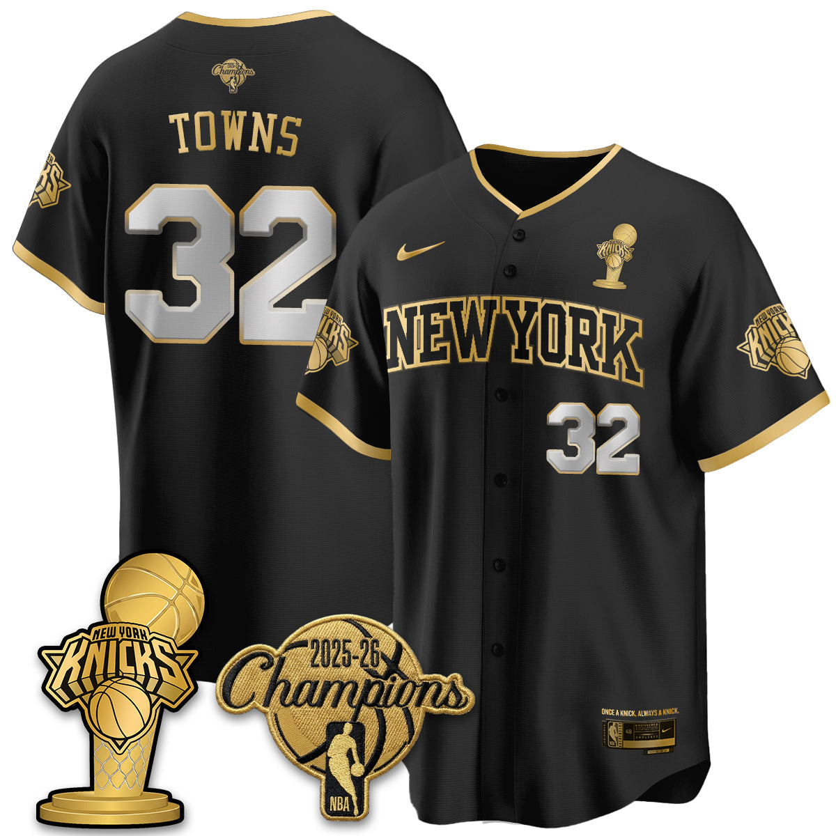 NYK 2026 NBA Champions Vapor Jersey - Stitched-NQD