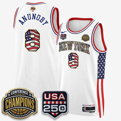 NYK 2026 NBA Eastern Conference Champions x Fourth of July Vapor Jersey - Stitched-NQD