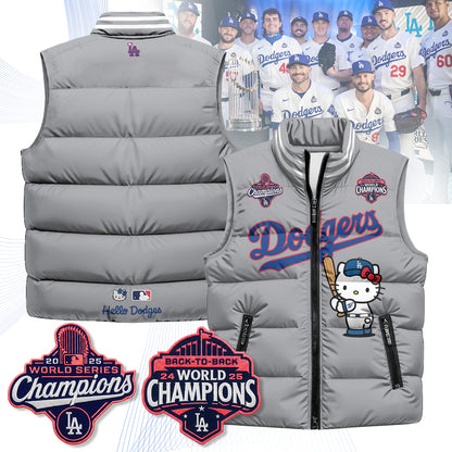 Los Angeles Dodgers Meow KT Edition Unisex Puffer Vest - Printed-NQD