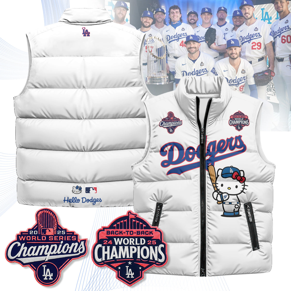 Los Angeles Dodgers Meow KT Edition Unisex Puffer Vest - Printed-NQD