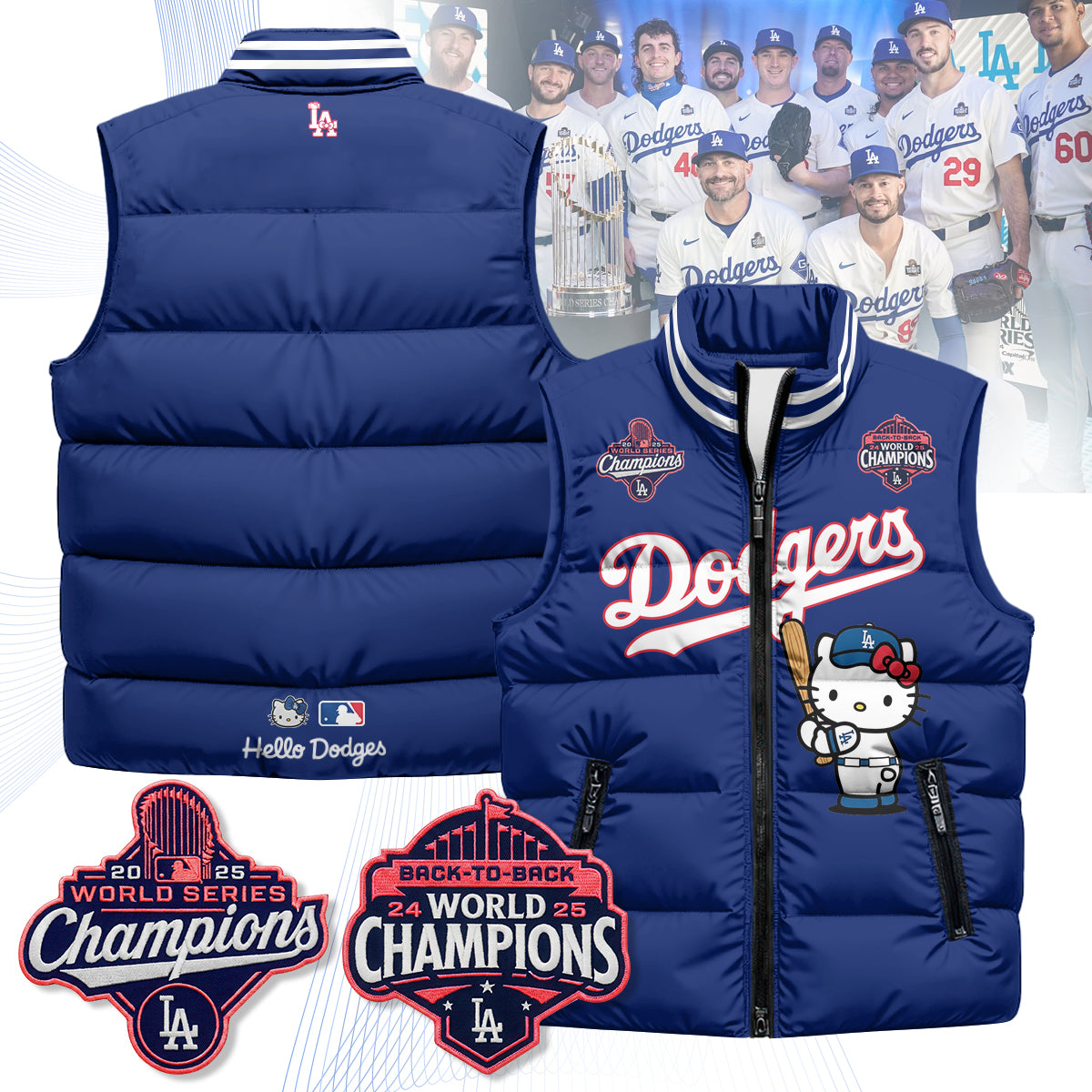Los Angeles Dodgers Meow KT Edition Unisex Puffer Vest - Printed-NQD