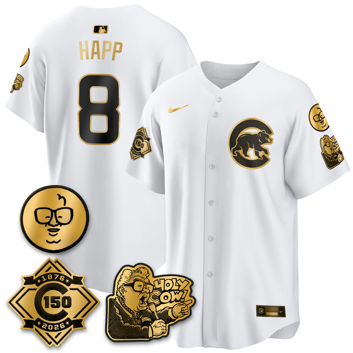 CHC 150th Anniversary Harry Caray Holy Cow Vapor Premier Limited Jersey - All Stitched V3