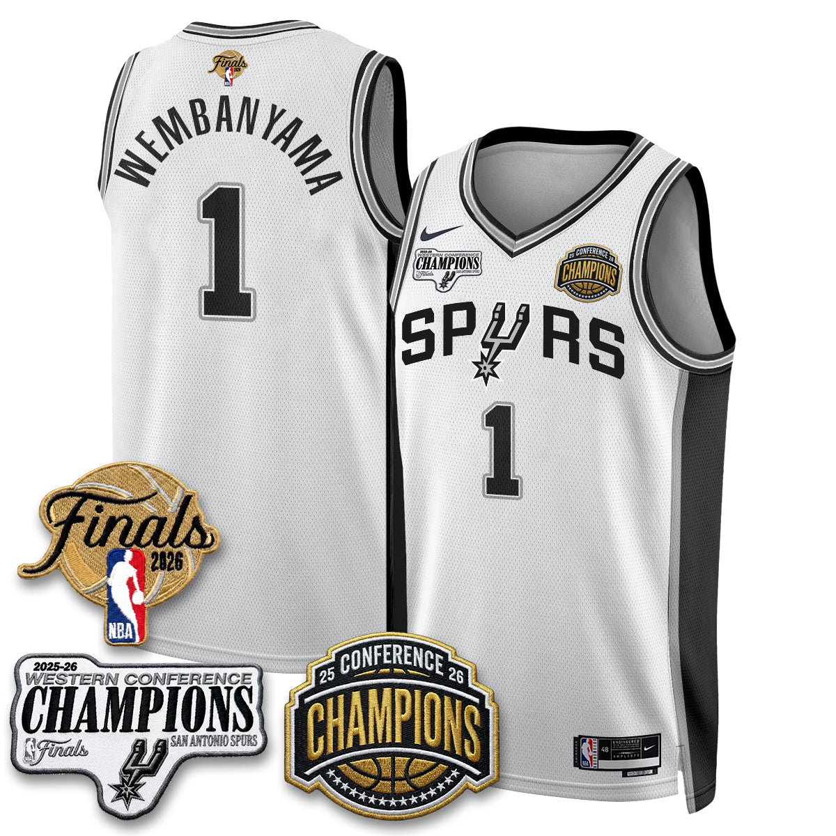 SAS 2026 NBA Western Conference Champions Vapor Jersey - Stitched-NQD