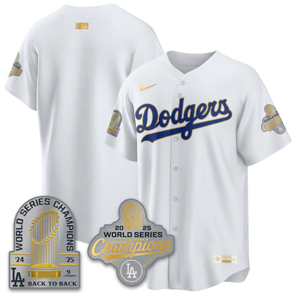 LAD Gold Collection Stadium Vapor Limited Jersey - 9x Champs - All Stitched