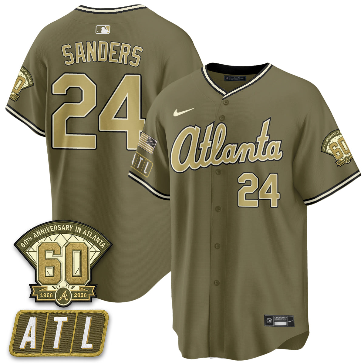 ATL New Era Olive 2026 Armed Forces Day Vapor Limited Jersey - Stitched-NQD
