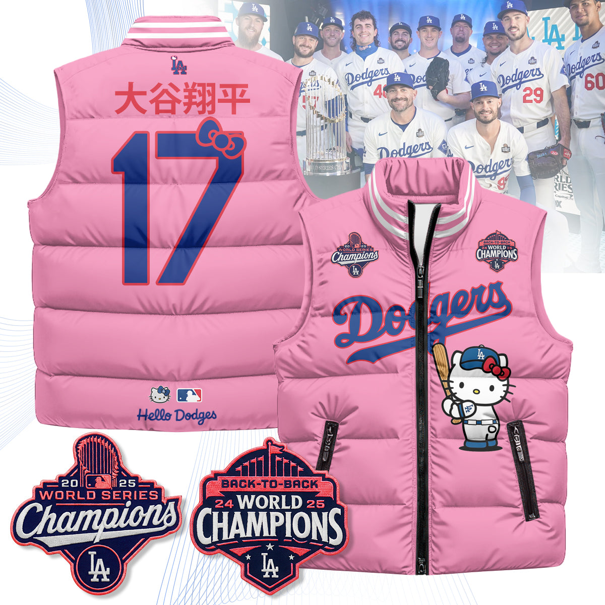 Los Angeles Dodgers Meow KT Edition Unisex Puffer Vest - Printed-NQD