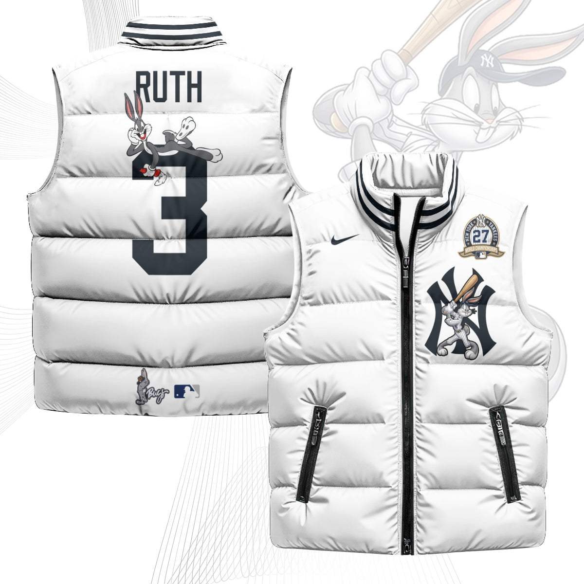 New York Yankees Edition Unisex Puffer Vest - Printed-NQD