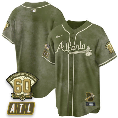ATL New Era Olive 2026 Armed Forces Day Vapor Limited Jersey - Stitched-NQD
