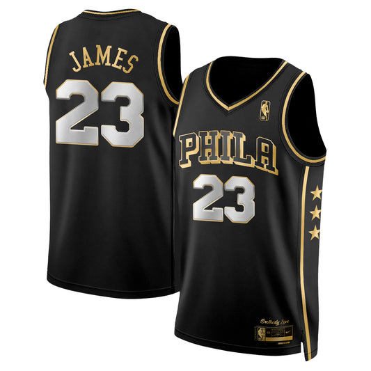 PHI LeBron James #23 Gold Edition Vapor Jersey - Stitched