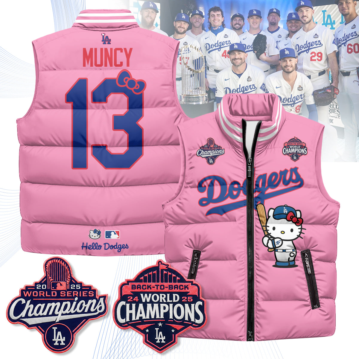 Los Angeles Dodgers Meow KT Edition Unisex Puffer Vest - Printed-NQD