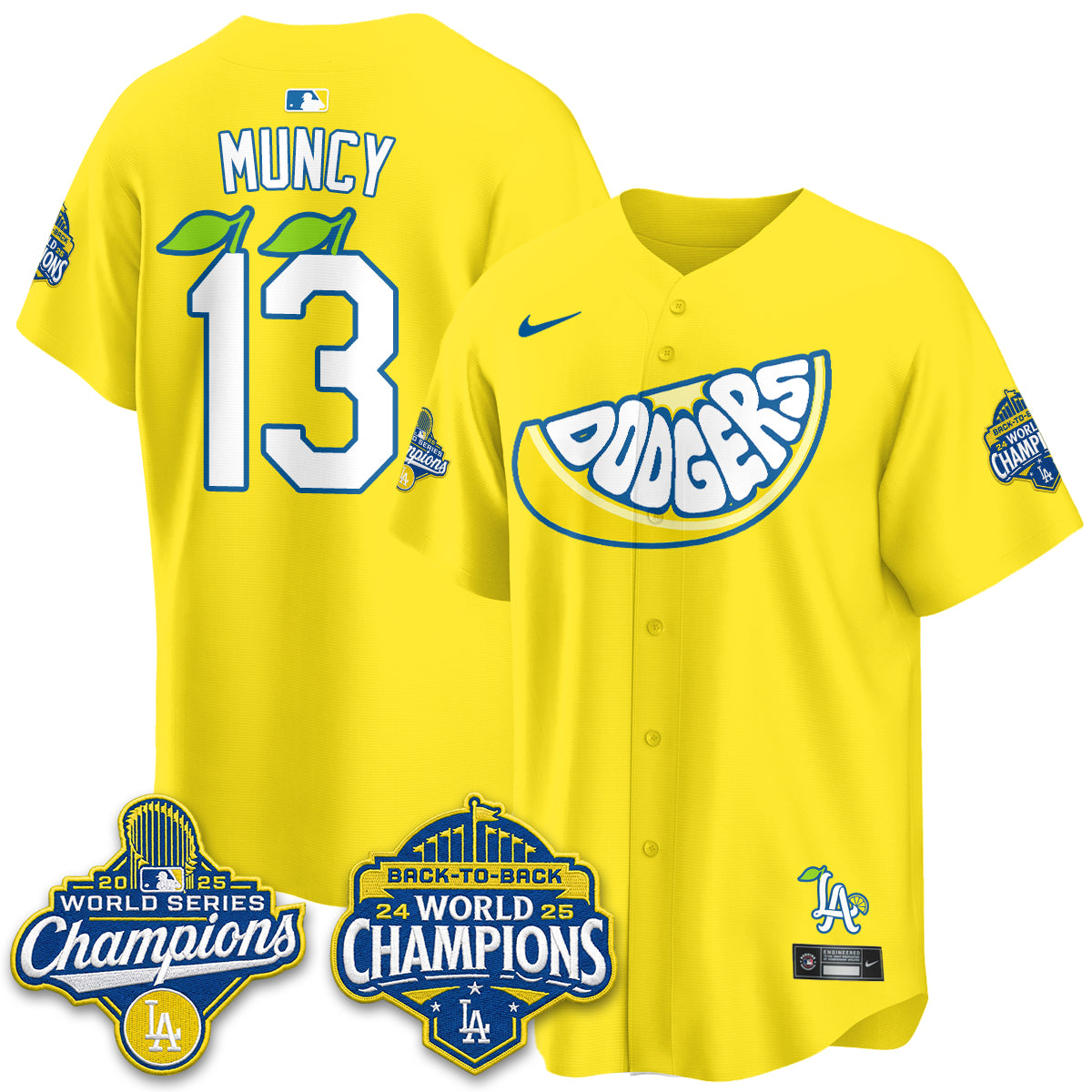 Los Angeles Dodgers Lemonade Collection Vapor Jersey - Stitched