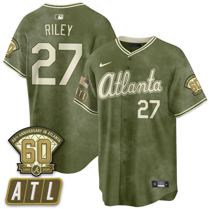 ATL New Era Olive 2026 Armed Forces Day Vapor Limited Jersey - Stitched-NQD