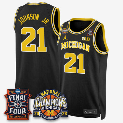 MICH Basketball National Champions Big Text Limited Vapor Jersey - Stitched-NQD
