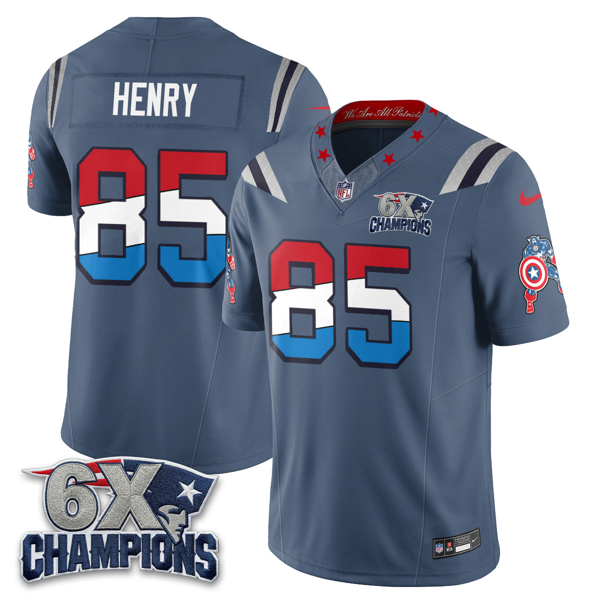 New England Patriots x Vibranium Shield Edition Vapor Jersey V2 - Stitched