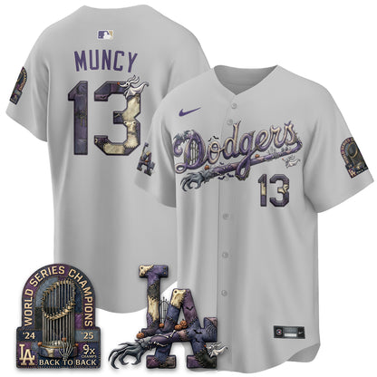 Los Angeles Dodgers Nightmare Edition Vapor Jersey - Printed