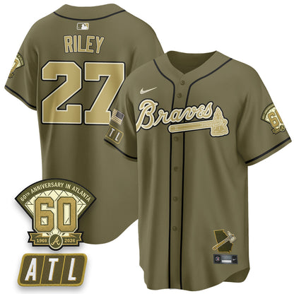 ATL New Era Olive 2026 Armed Forces Day Vapor Limited Jersey - Stitched-NQD