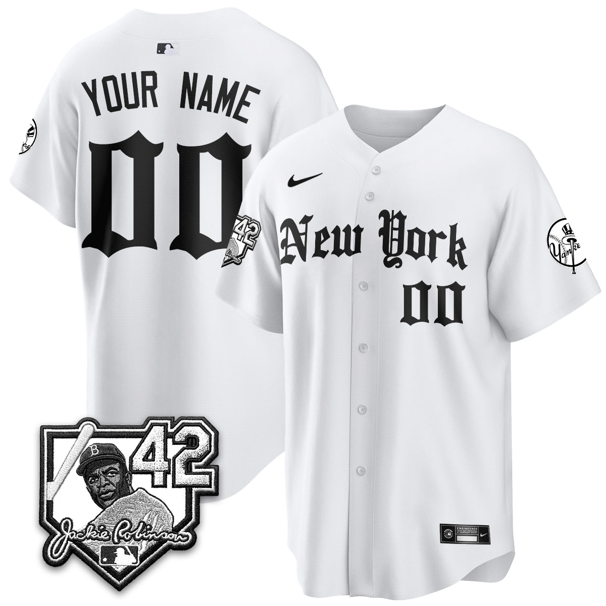 NYY 2026 Jackie Robinson Day Gothic Vapor Custom Limited Jersey - Stitched-NQD