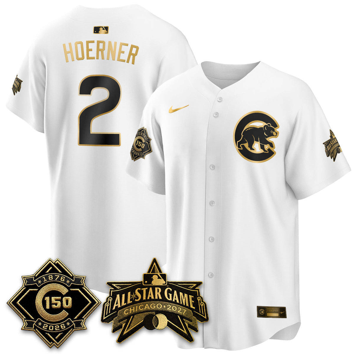 Chicago Cubs 2027 All Star Game Gold Edition Vapor Jersey - Stitched