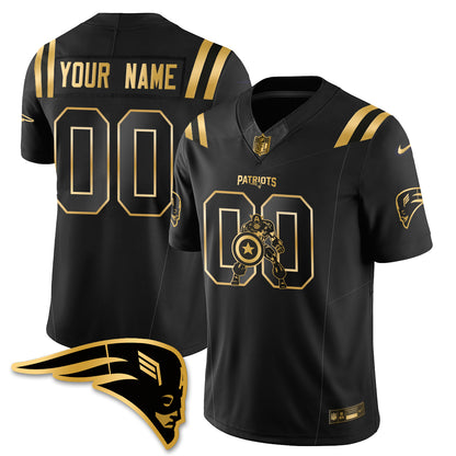 New England Patriots x Vibranium Shield Edition Vapor Custom Jersey - Stitched