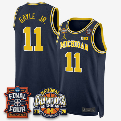 MICH Basketball National Champions Big Text Limited Vapor Jersey - Stitched-NQD