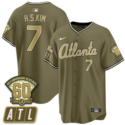 ATL New Era Olive 2026 Armed Forces Day Vapor Limited Jersey - Stitched-NQD