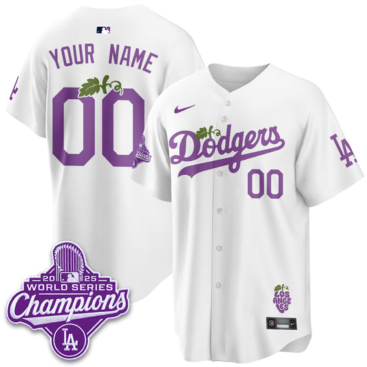 Los Angeles Dodgers Grape Edition Vapor Custom Jersey - Stitched
