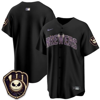 Milwaukee Brewers Nightmare Edition Vapor Jersey - Printed-NQD