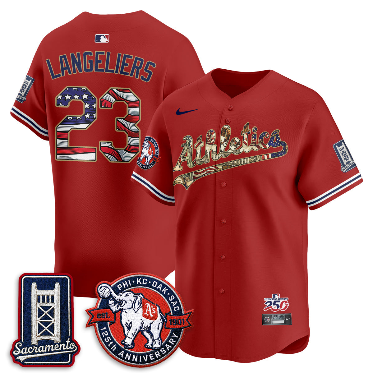 OAK  2026 Independence Day USA Vapor Jersey - Stitched-NQD