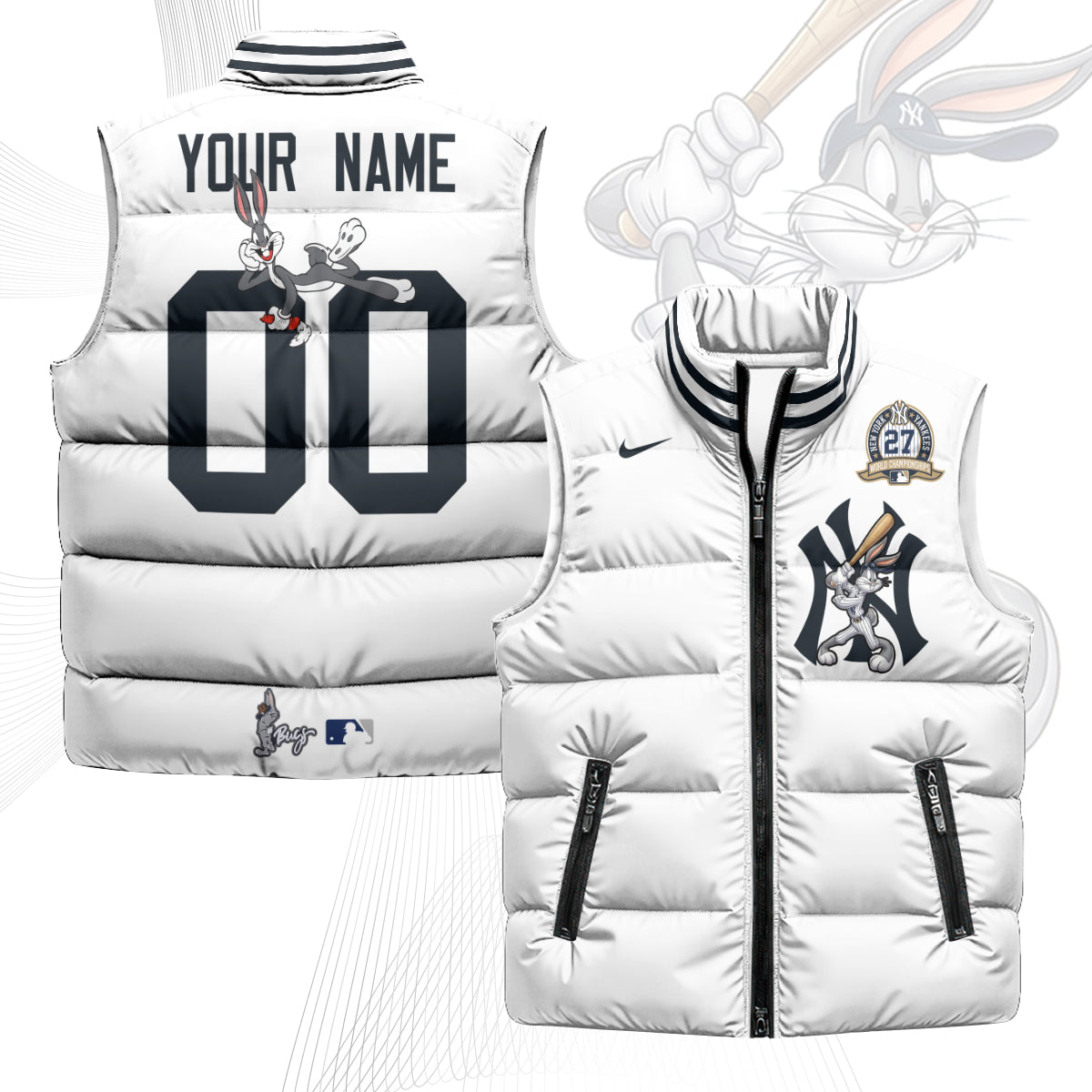 New York Yankees Edition Unisex Custom Puffer Vest - Printed-NQD