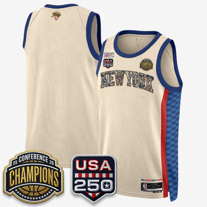 NYK 2026 NBA Eastern Conference Champions x Fourth of July Vapor Jersey - Stitched-NQD