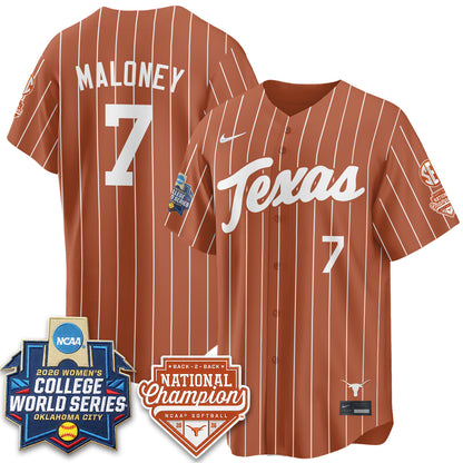 Texas Longhorns Softball 2026 World Series (WCWS) Vapor Premier Limited Jersey - B2B Champs - All Stitched