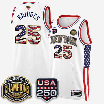 NYK 2026 NBA Eastern Conference Champions x Fourth of July Vapor Jersey - Stitched-NQD