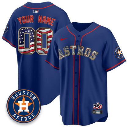 HOU 2026 Independence Day USA Vapor Limited Custom Jersey - Stitched-NQD