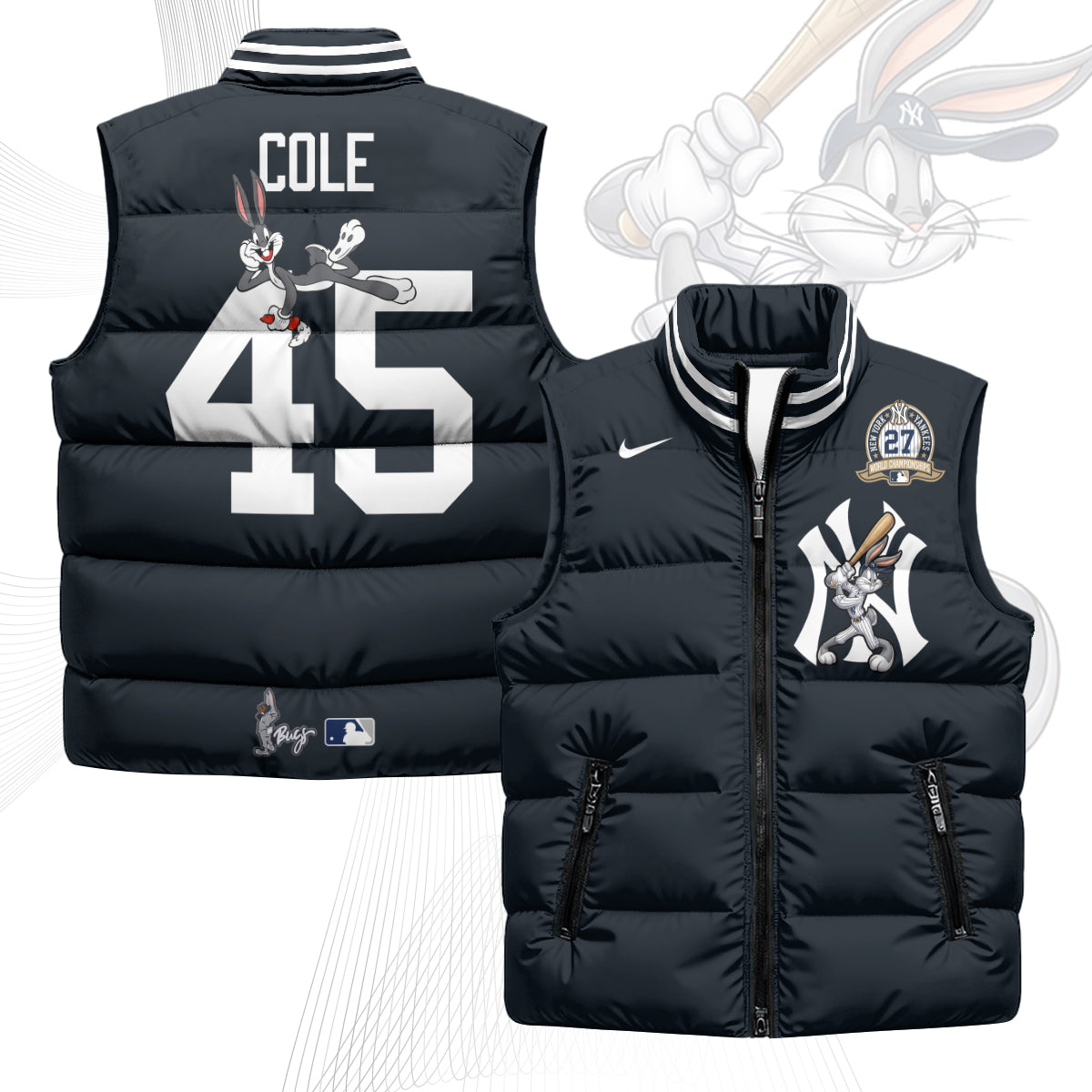 New York Yankees Edition Unisex Puffer Vest - Printed-NQD