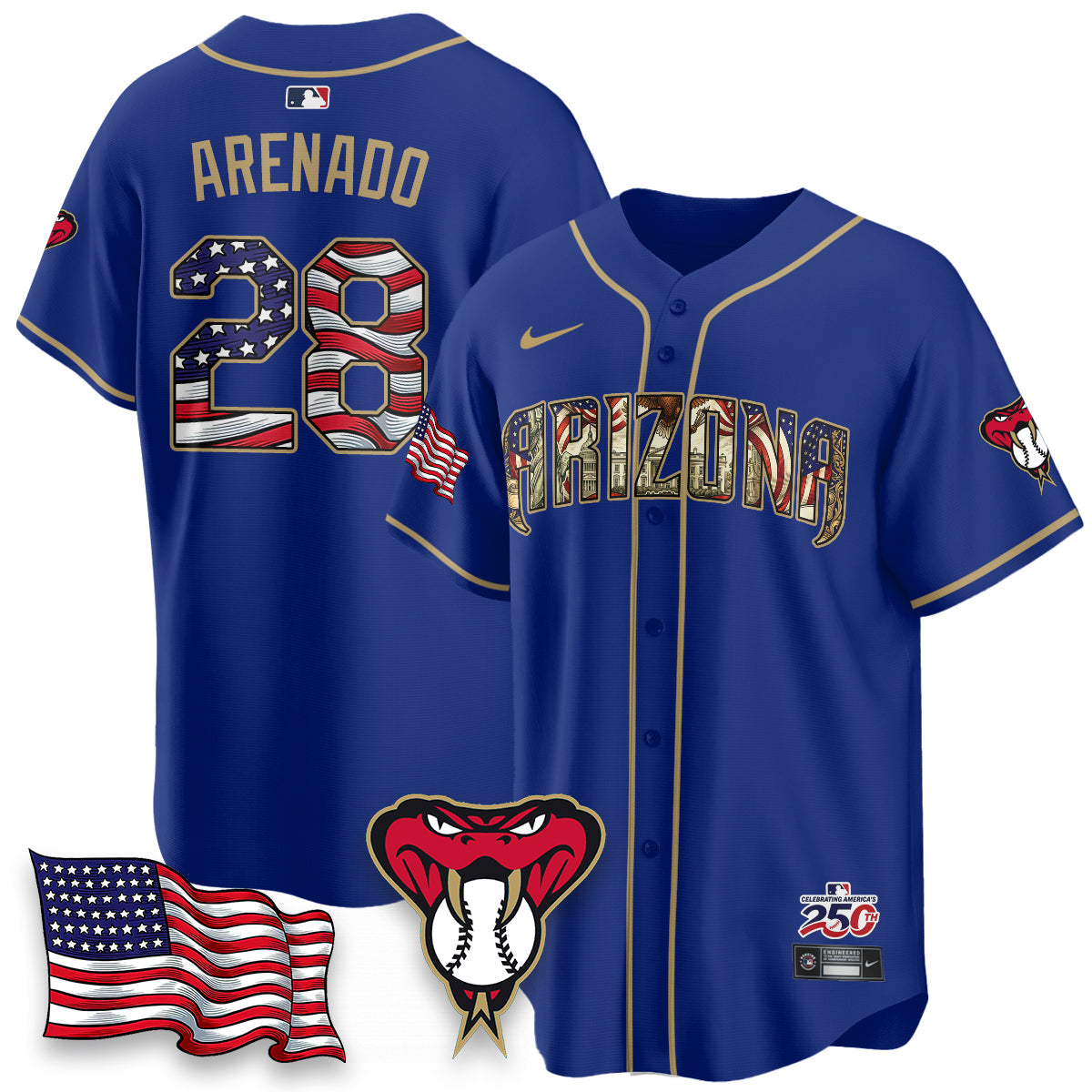 ARI 2026 Independence Day USA Vapor Limited Jersey - Stitched-NQD